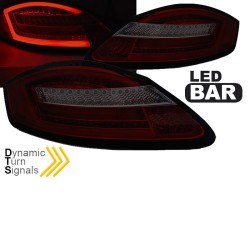 Πισινά Φανάρια Set Για Porsche Boxster 987 / Cayman 05-08 Led Bar Με Dynamic Φλας Κόκκινο/Φιμέ Sonar