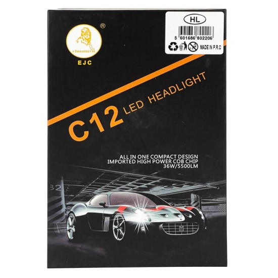 Λάμπες Led H4 C12 12/24Volt 36watt 5500lm 6000k 2 Τεμάχια