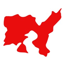 Αυτοκόλλητο Αυτοκινήτου "Λήμνος" 8.5cm x 7cm Κόκκινο 1 Τεμάχιο