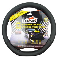 Κάλυμμα Τιμονιού Αυτοκινήτου Δερματίνη Serius D Μαύρο Με Μαύρη Ραφή Medium 38cm Κάλυμμα Τιμονιού Αυτοκινήτου Δερματίνη Serius D Μαύρο Με Μαύρη Ραφή Medium 38cm