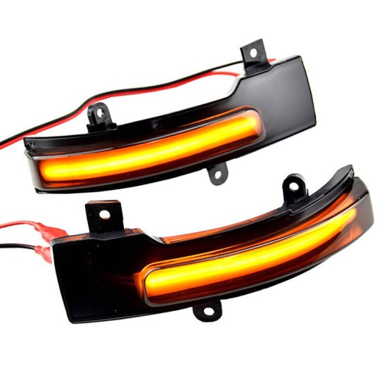 Φλας Καθρέπτη Για Citroen C4 Air Cross 12-15 / Mitsubishi ASX 10-14, L200 05-15, Pajero, Pajero Sport 08+, Outlander 12+ / Peugeot 4008 12-17 Dynamic Led Canbus Μαύρο 2 Τεμάχια