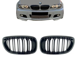 Καρδιές Μάσκας Για Bmw 3 E46 03-06 Coupe/Cabrio M4 Look Με Διπλή Γρίλια  Μαύρο Γυαλιστερό 2 Τεμάχια Καρδιές Μάσκας Για Bmw 3 E46 03-06 Coupe/Cabrio M4 Look Με Διπλή Γρίλια  Μαύρο Γυαλιστερό 2 Τεμάχια