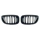 Καρδιές Μάσκας Για Bmw 3 E46 03-06 Coupe/Cabrio M4 Look Με Διπλή Γρίλια  Μαύρο Γυαλιστερό 2 Τεμάχια