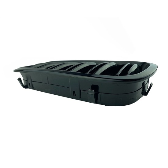 Καρδιές Μάσκας Για Bmw 3 E46 03-06 Coupe/Cabrio M4 Look Με Διπλή Γρίλια  Μαύρο Γυαλιστερό 2 Τεμάχια