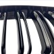 Καρδιές Μάσκας Για Bmw 3 E46 03-06 Coupe/Cabrio M4 Look Με Διπλή Γρίλια  Μαύρο Γυαλιστερό 2 Τεμάχια