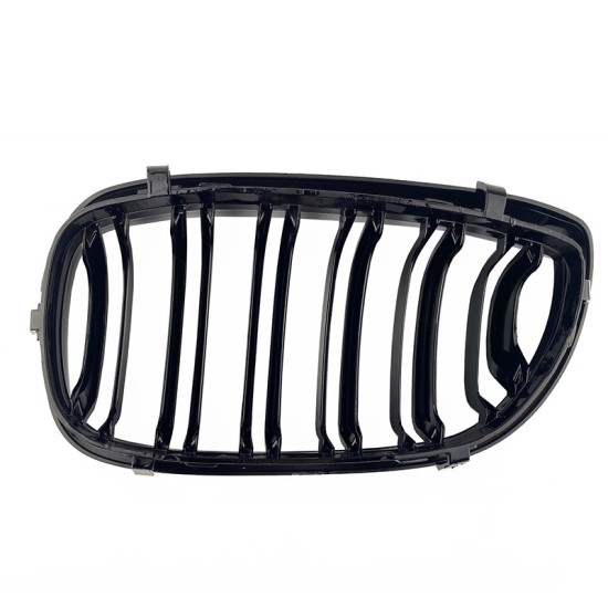 Καρδιές Μάσκας Για Bmw 3 E46 03-06 Coupe/Cabrio M4 Look Με Διπλή Γρίλια  Μαύρο Γυαλιστερό 2 Τεμάχια