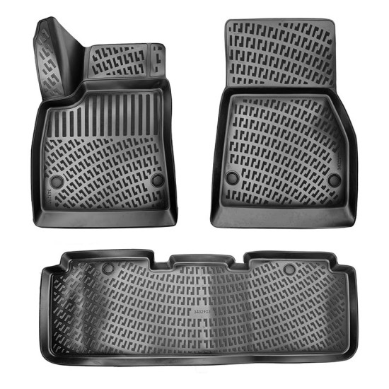 Πατάκια Σκαφάκια 3D Από Λάστιχο TPE Για Tesla Model S 2014-2020 Rizline 4 Τεμάχια Μαύρα