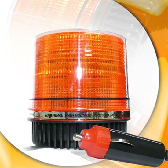 Φάρος Ασφαλείας Αυτοκινήτου Μαγνητικός Strobe Led Με 9 Flash 12V/24V 11,5x11,2cm Πορτοκαλί
