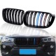 Καρδιές Μάσκας Για Bmw X3 F25 LCI 14-17 / X4 F26 14-17 M4 Look Με Διπλή Γρίλια Tri-Color Μαύρο Γυαλιστερό Με 7 Γρίλιες 2 Τεμάχια