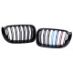 Καρδιές Μάσκας Για Bmw X3 F25 LCI 14-17 / X4 F26 14-17 M4 Look Με Διπλή Γρίλια Tri-Color Μαύρο Γυαλιστερό Με 7 Γρίλιες 2 Τεμάχια