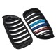 Καρδιές Μάσκας Για Bmw X3 F25 LCI 14-17 / X4 F26 14-17 M4 Look Με Διπλή Γρίλια Tri-Color Μαύρο Γυαλιστερό Με 7 Γρίλιες 2 Τεμάχια