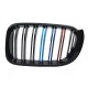 Καρδιές Μάσκας Για Bmw X3 F25 LCI 14-17 / X4 F26 14-17 M4 Look Με Διπλή Γρίλια Tri-Color Μαύρο Γυαλιστερό Με 7 Γρίλιες 2 Τεμάχια