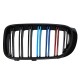 Καρδιές Μάσκας Για Bmw X3 F25 LCI 14-17 / X4 F26 14-17 M4 Look Με Διπλή Γρίλια Tri-Color Μαύρο Γυαλιστερό Με 7 Γρίλιες 2 Τεμάχια