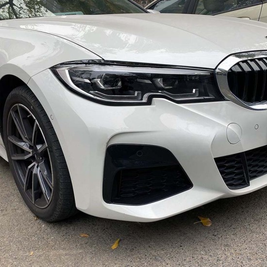 Φρυδάκια Μπροστινών Φαναριών Για Bmw 3 G20 / G21 2019-2021 Pre-LCI Βαμμένα Μάυρο Γυαλιστερό Χρώμα 2 Τεμάχια