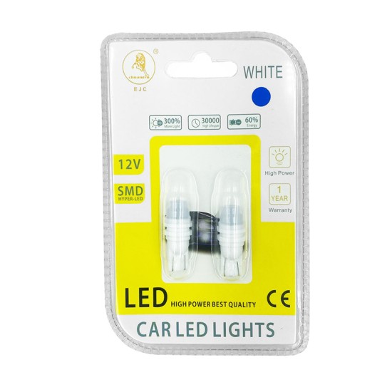 Λάμπες Led T10 12volt 1 Led Μπλε Auto GS 100210 2 Τεμάχια