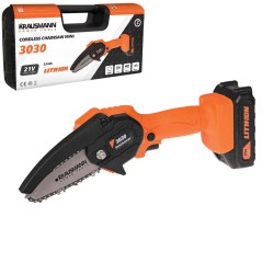Αλυσοπρίονο Mini Μπαταρίας 21Volt Επαναφορτιζόμενο Krausmann 3030 Αλυσοπρίονο Mini Μπαταρίας 21Volt Επαναφορτιζόμενο Krausmann 3030