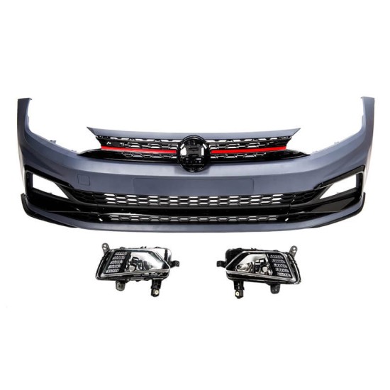 Μπροστινός Προφυλακτήρας Για VW Polo AW 18+ GTI Look Με Μάσκα & Προβολείς