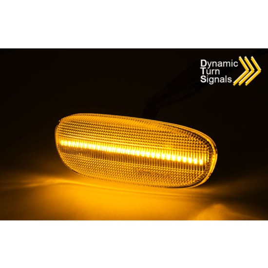Πλαϊνά Φλας Φτερού Για Subaru Impreza 93-00  Led Dynamic Άσπρο 2 Τεμάχια