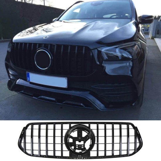 Μάσκα Για Mercedes-Benz GLE-Class W167/C167/V167 19+ GT Amg Panamericana Look Μαύρο 1 Τεμάχιο