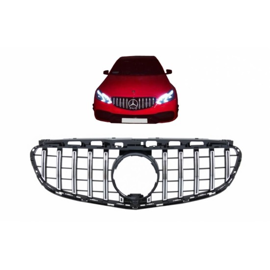 Μάσκα Για Mercedes-Benz E-Class W212 13-16 Facelift GT-R Amg Panamericana Look Μαύρο/Χρώμιο 1 Τεμάχιο