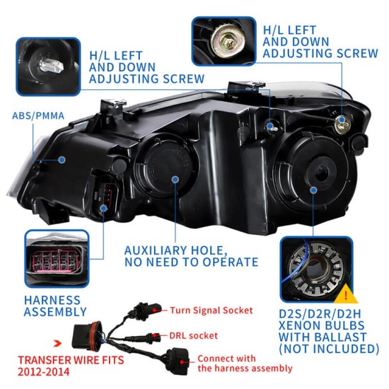 Μπροστινά Φανάρια Set Για Vw Polo 6R/6C 09-17 DRL Tube & Dynamic Φλας H7 Με Μοτέρ V-Land