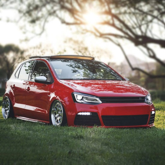Μπροστινά Φανάρια Set Για Vw Polo 6R/6C 09-17 DRL Tube & Dynamic Φλας H7 Με Μοτέρ V-Land