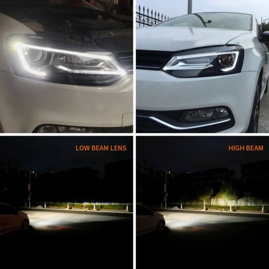 Μπροστινά Φανάρια Set Για Vw Polo 6R/6C 09-17 DRL Tube & Dynamic Φλας H7 Με Μοτέρ V-Land