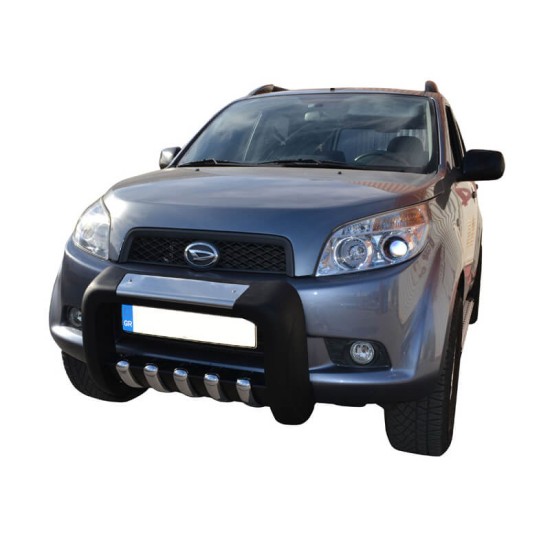 Bull Bar Bumper Guard Εμπρός Προφυλακτήρα Για Daihatsu Terios J2 2006+ Μαύρο Με Δόντια Inox