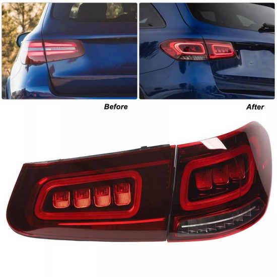 Πισινά Φανάρια Set Για Mercedes-Benz GLC C253/X253 Pre-Face To Facelift Look Full Led Bar Carner