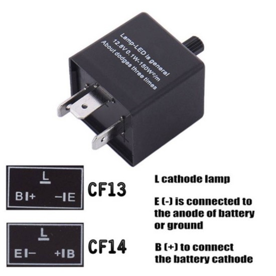 Ρελέ Αυτοκινήτου Flasher Για Led 12 Volt Ρυθμιζόμενο (Positive Connection) 0.02A-20A  CF13KT 1 Τεμάχιο