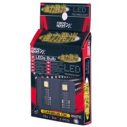 Λάμπες Led T10 12volt 3W 1 Smd Led Canbus Λευκό Φως RaceSport LIT0541 2 Τεμάχια