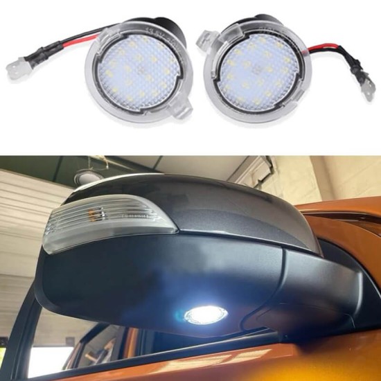 Φως Καθρέπτη Για Ford Edge 07-18 / Mondeo MK5 15-17 / Fusion 14-15  / Raptor 09-14 / Ranger 15-17 / Mustang 15-17  18 SMD Led 6000K Λευκά 2 Τεμάχια