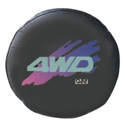 Κάλυμμα Ρεζέρβας Jeep 15'' Pvc Μαύρο Με Λογότυπο "4WD" Μπλε Ροζ