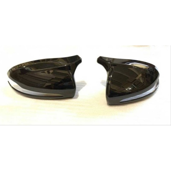 Καπάκια Καθρεφτών Για Mercedes-Benz C-Class W205 , E-Class W213 , S-Class W222 , GLC X253 M4 Look Γυαλιστερό Μαύρο 2 Τεμάχια