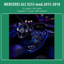 Ambient Light Full Kit Για Mercedes-Benz GLC-Class X253 19-22 Με Bluetooth Με 33 Φώτα / 64 Χρώματα Ambient Light Full Kit Για Mercedes-Benz GLC-Class X253 19-22 Με Bluetooth Με 33 Φώτα / 64 Χρώματα