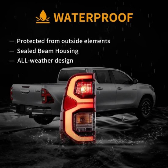 Πισινά Φανάρια Set Για Toyota Hilux Revo 2015-2020 Led Bar Animation Κόκκινο/Clystal VLAND