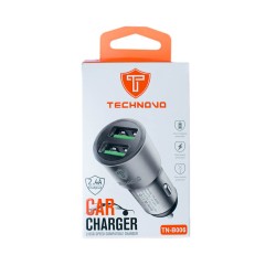 Φορτιστής Αναπτήρα Αυτοκινήτου Technovo TN-B006 Με 2 Θύρες USB 2.4A 12-24V Μαύρο 1 Τεμάχιο