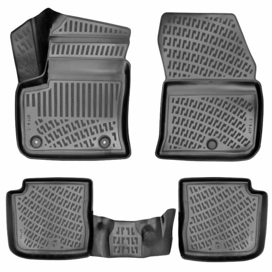 Πατάκια Σκαφάκια 3D Από Λάστιχο TPE Για Peugeot E-2008 22+ Ηλεκτρικό (EV) Rizline 4 Τεμάχια Μαύρα