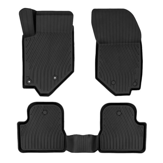 Πατάκια Σκαφάκια 3D Από Λάστιχο TPE Για Opel Corsa F 19+, Mokka 19+ / Peugeot 208 19+, 2008 19+ Rizline Premium 4 Τεμάχια Μαύρα