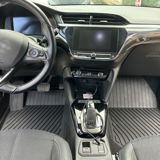 Πατάκια Σκαφάκια 3D Από Λάστιχο TPE Για Opel Corsa F 19+, Mokka 19+ / Peugeot 208 19+, 2008 19+ Rizline Premium 4 Τεμάχια Μαύρα