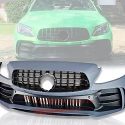Μπροστινός Προφυλακτήρας Για Mercedes-Benz C-Class C205/W205 14-21 GTR Look (Black Mamba) Με Μαύρη Μάσκα