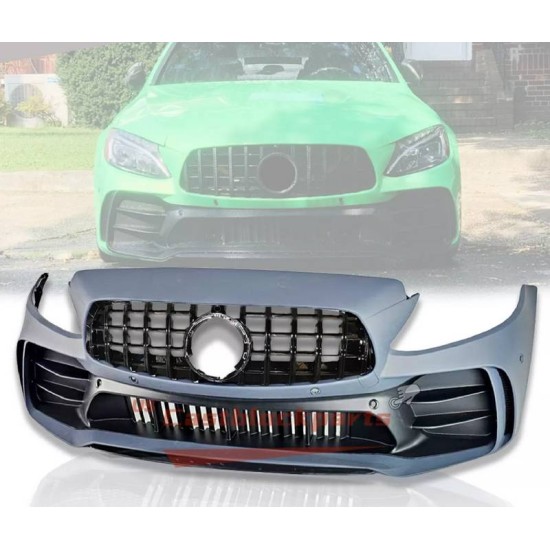 Μπροστινός Προφυλακτήρας Για Mercedes-Benz C-Class C205/W205 14-21 GTR Look (Black Mamba) Με Μαύρη Μάσκα Μπροστινός Προφυλακτήρας Για Mercedes-Benz C-Class C205/W205 14-21 GTR Look (Black Mamba) Με Μαύρη Μάσκα