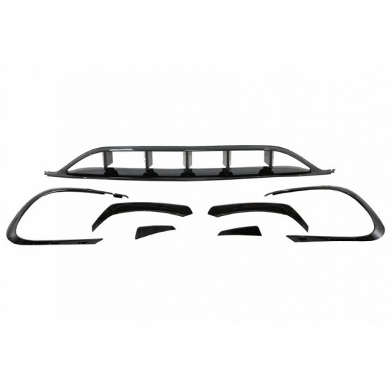 Splitters Μπροστινού Προφυλακτήρα Για Mercedes-Benz CLA W117 Facelift 16-18  Με Amg Line Προφυλακτήρα Piano Black 8 Τεμάχια