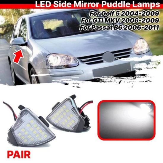 Φως Καθρέπτη Για  VW Golf (V) 03-08 / Passat B6 05-10 / Passat CC 08-12  / Sharan 7N 11-16 SMD Led 6000K Λευκά 2 Τεμάχια