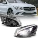 Μπροστινά Φανάρια Set Για Mercedes-Benz CLA W117 13-19 Upgrade Σε Facelift Look Μαύρα Full Led DRL Με Μοτέρ Carner