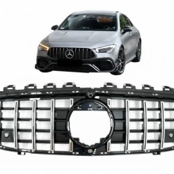 Μάσκα Για Mercedes-Benz CLA-Class C118 / W119 19+ GT Amg Panamericana Look Μαύρη Γυαλιστερή Με Χρώμιο 1 Τεμάχιο