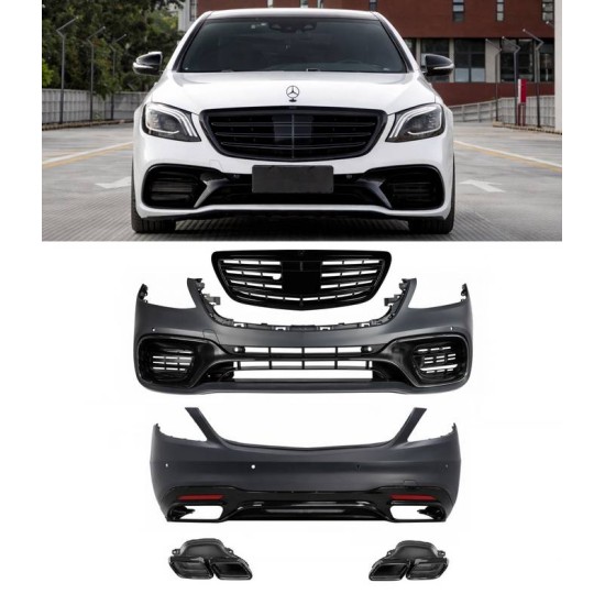 Body Kit Για Mercedes-Benz S-Class W222 Facelift 17-20 Amg S63 Look Black Edition