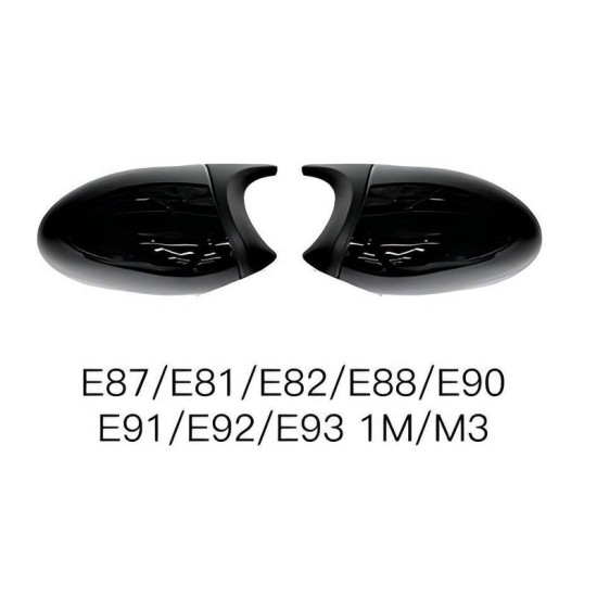 Καπάκια Καθρεφτών Για Bmw 1 E87/E81/E82/E88, 3 E90, E91 05-08 / E92, E93 06-10 M3/M4 Look Μαύρο Γυαλιστερό & Ματ 2 Τεμάχια