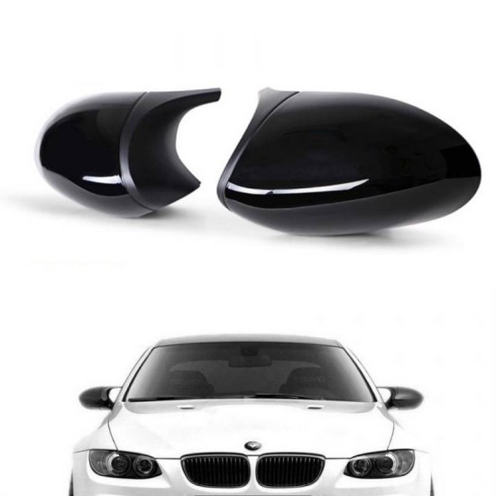 Καπάκια Καθρεφτών Για Bmw 1 E87/E81/E82/E88, 3 E90, E91 05-08 / E92, E93 06-10 M3/M4 Look Μαύρο Γυαλιστερό & Ματ 2 Τεμάχια