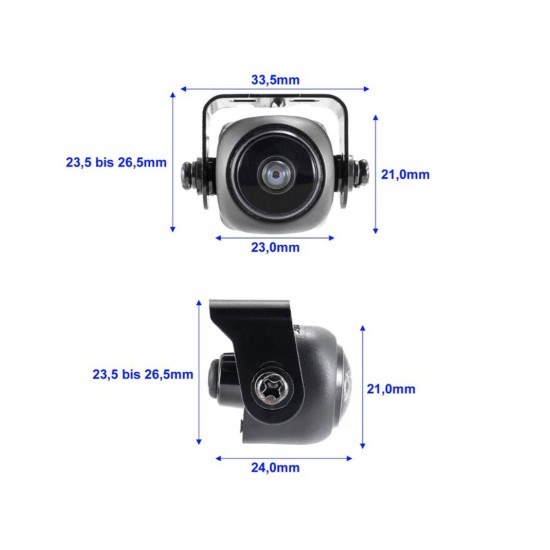 Ampire KIX802-ECO Μίνι Έγχρωμη Κάμερα Οπισθοπορείας με Υπερευρυγώνιο Φακό 210° (Τεμάχιο)-
